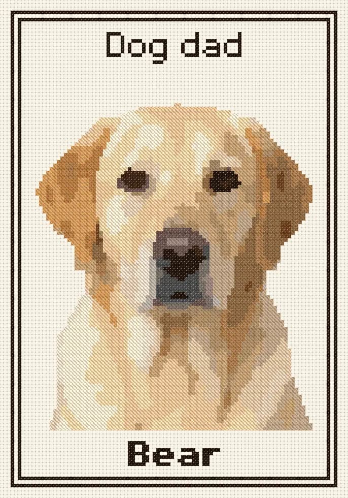 Labrador for a dog dad: A Father's Day piece in the bold font with a double border.