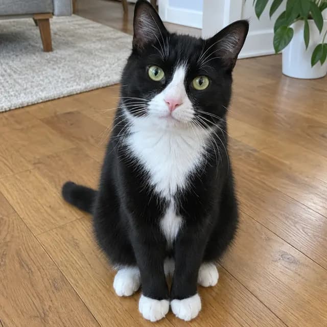 Photo of a tuxedo cat